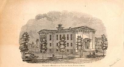 Engraving of the First Home of the Normal School