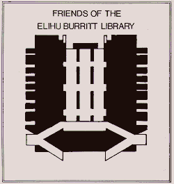 Library Bookplate showing semi abstract
illustration of the library building