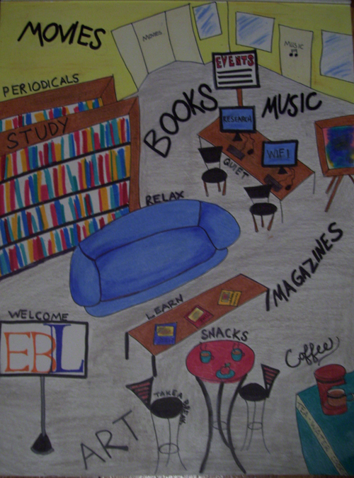 My Dream Library sketch by Johanna Figat