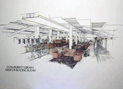 Architect's rendering of the library renovation