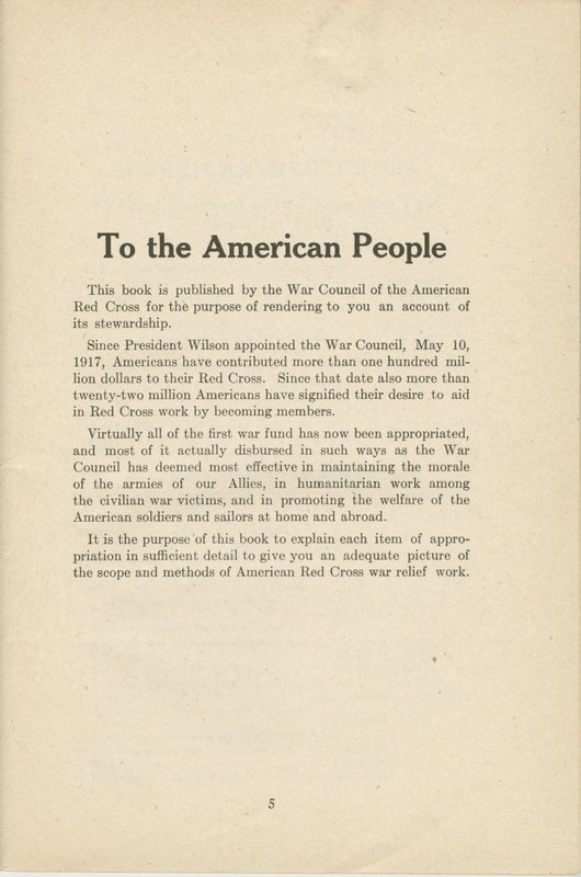 American National Red Cross War Fund Introduction