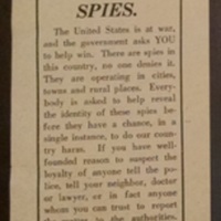 Leaflet Warning on Spies