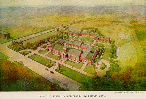 Aerial view drawing of the proposed Normal School
Plant, 1921