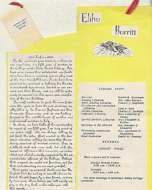 Annual report of the library for 1965, showing 
illustration of Burritt's Dove of Peace