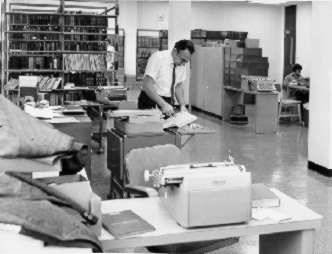 Photograph of Technical Processing Department and
Dan Danko, Catalog librarian
