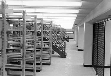 Photograph of Stack 3, showing shelving