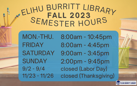Fall 2023 Hours Starting 8/29: M-Th 8am-10:45pm; Fri 8am-4:45pm; Sat 9am-3:45pm; Sun 2-9:45pm