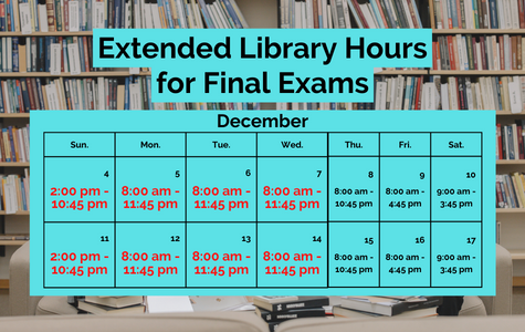 Extended Library Hours for Final Exams Dec 4-14