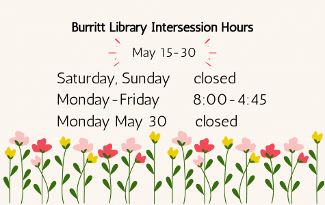 Library hours May 15-30 are open Mon-Fri: 8am-4:45pm & closed weekends