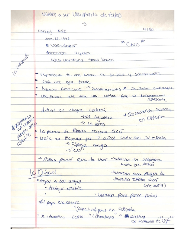 Notes for Carlos Ruiz Interview