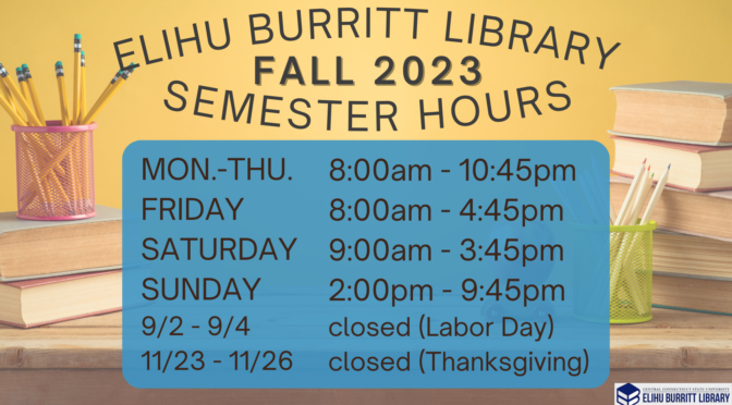 Welcome (& Welcome Back) to the Library – Fall 2023