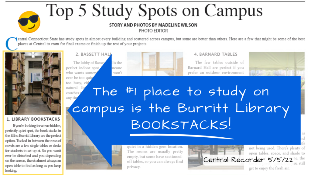 The Library - The #1 Space on Campus to Study is the Library's Bookstacks!